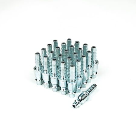 Primefit Industrial Plug 1/4" x 1/4" STD Hose Barb, 25PCS IP1414BS-B25-P